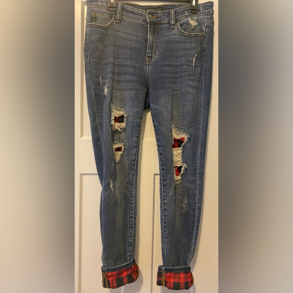 Judy blue buffalo patch skinny jeans